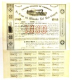 673.  BOND 1857 $1000 La Crosse and Milwaukee Railroad Company Seven Per Ce