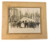 680.  1913 Cabinet Photograph of F. Osterloth’s Lumber Camp between Iola an