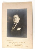 690.  c1900 Advertising Cabinet Photo of Julius Falk (Everybody Knows Him)