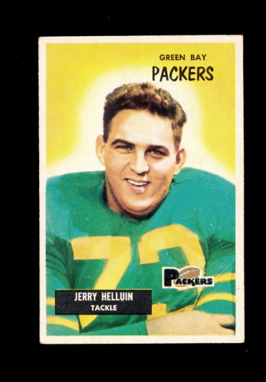1955 Bowman Football Card #144 Jerry Helluin Green Bay Packers. EX/MT Condi