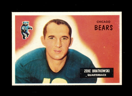 1955 Bowman Football Card #154 Zeke Bratkowski Chicago Bears. NM Condition