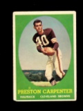 1958 Topps Football Card #128 Preston Carpenter Cleveland Browns. VG+ Condi