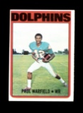 1972 Topps Football Card #167 Hall of Famer Paul Warfield Miami Dolphins. E