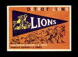 1959 Topps Football Card #139 Detroit Lions Team Card . EX-MT+ Condition