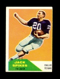 1960 Fleer ROOKIE Football Card #39 Rookie Jack Spikes Dallas Texans. EX Co