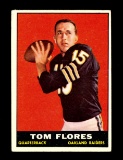 1961 Topps ROOKIE Football Card #186 Rookie Tom Flores Oakland Raiders. EX