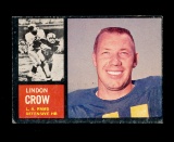 1962 Topps Football Card #87 Lindon Crow Los Angeles Rams. EX Condition