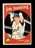 1959 Topps Baseball Card #149 Hall of Famer Jim Bunning Detroit Tigers. EX