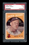 1959 Topps Baseball Card $400 Jackie Jensen Boston Red Sox. Certified PSA