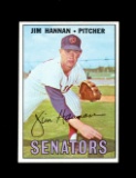 1967 Topps Baseball Card #291 Jim Hannan Washington Senators. NM Condition