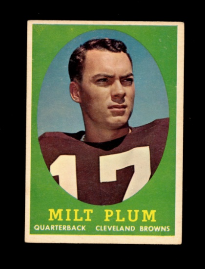 1958 Topps ROOKIE Football Card #5 Rookie Milt Plum Cleveland Browns. EX Co