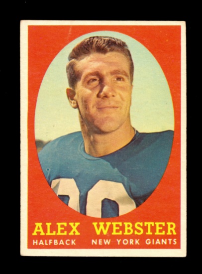 1958 Topps Football Card #30 Alex Webster New York Giants. EX Condition