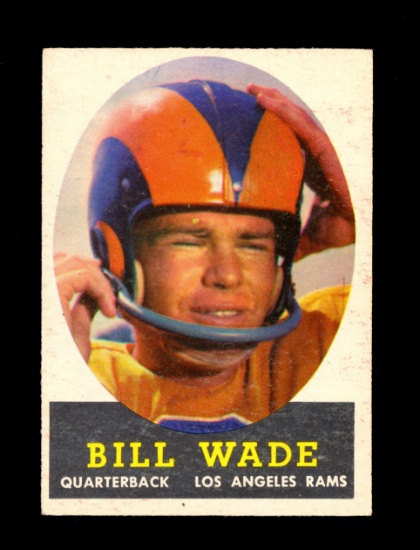 1958 Topps Football Card #38 Bill Wade Los Angeles Rams. EX Condition