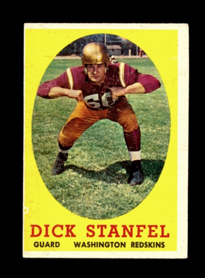 1958 Topps Football Card #39 Hall of Famer Dick Stengel Washington Redskins