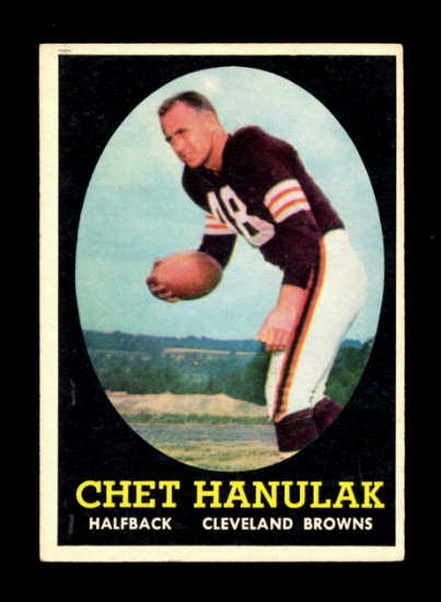 1958 Topps Football Card #45 Chet Hanulak Cleveland Browns. EX+ Condition