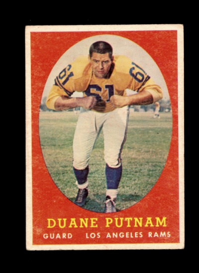 1958 Topps Football Card #55 Duane Putnam Los Angeles Rams. EX Condition