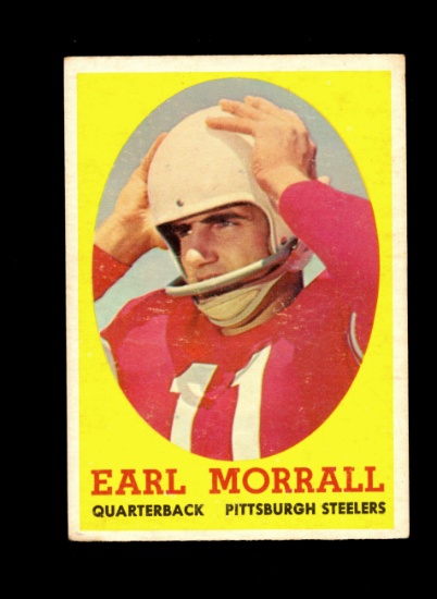 1958 Topps Football Card #57 Earl Morall Pittsburgh Steelers. EX Condition