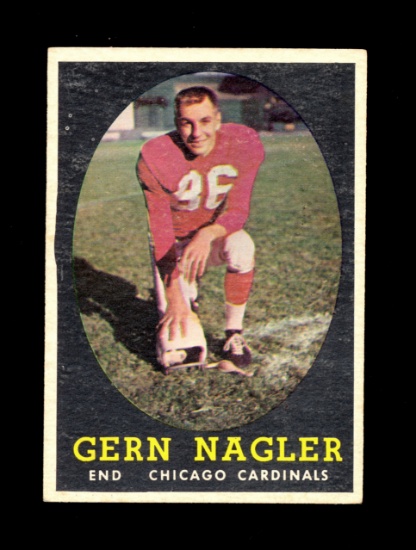 1958 Topps Football Card #60 Gern Nagler Chicago Bears. EX Condition