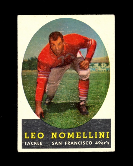 1958 Topps Football Card #89 Hall of Famer Leo Naomellini San Francisco 49e