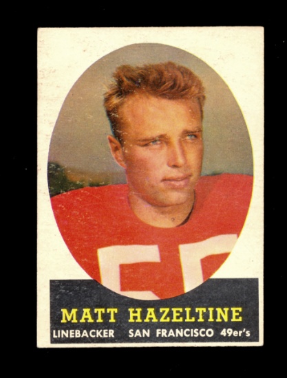 1958 Topps Football Card #100 Matt Hazelton San Francisco 49ers. EX Conditi