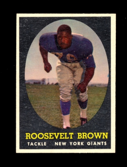 1958 Topps Football Card #102 Hall of Famer Roosevelt Brown New York Giants