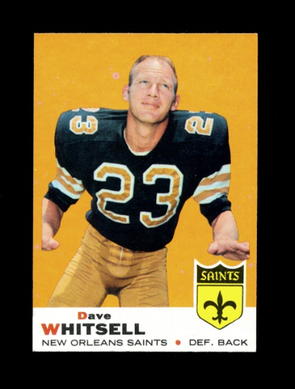 1969 Topps Football Card #14 Dave Whitsell New Orleans Saints. NM+ Conditio