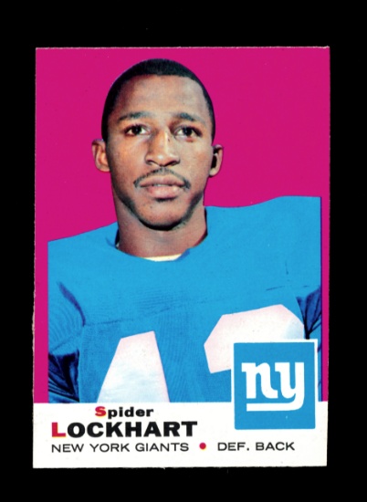 1969 Topps Football Card #37 Carl "Spider" Lockhart New York Giants. NM+ Co