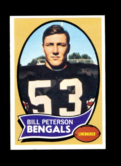 1970 Topps Football Card #16 Bill Peterson Cincinnati Bengels. EX-MT+ Condi