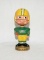 1960s Green Bay Packer Bobble Head. Gold Round Base. Has Small Crack in rea