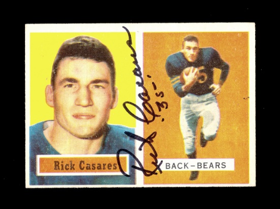 1957 Topps AUTOGRAPHED Football Card Signed By: #55 Rick Casares Chicago Be