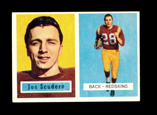 1957 Topps Football Card #98 Joe Scudero Washington Redskins.