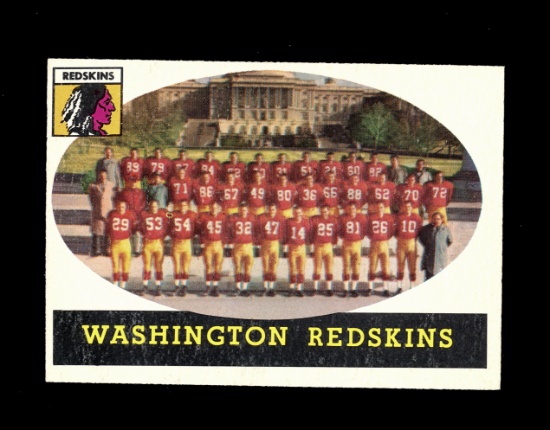 1958 Topps Football Cards #27 Washington Redskins Team Card.