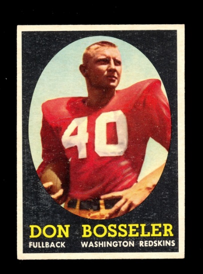 1958 Topps ROOKIE Football Cards #132 Rookie Don Bosseler Washington Redski