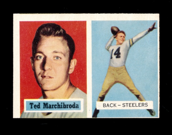1957 Topps Football Card #113 Ted Marchibroda Pittsburgh Steelers.