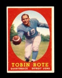 1958 Topps Football Cards #94 Tobin Rote Detroit Lions.