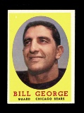 1958 Topps Football Cards #119 Hall of Famer Bill George Chicago Bears.