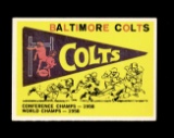 1959 Topps Football Card #68 Baltimore Colts Pennant Card.