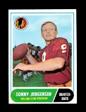 1968 Topps Football Card #88 Hall of Famer Sonny Jurgensen Washington Redsk