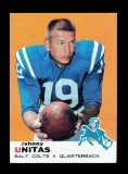 1969 Topps Football Card #25 Hall of Famer John Unitas Baltimore Colts. NM+