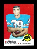 1969 Topps ROOKIE Football Card #120 Rookie Hall of Famer Larry Csonka Miam