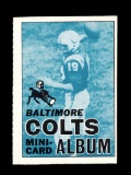 1969 Topps Mini Card Stamp Album #2 of 26 Baltimore Colts (John Unitas). Un