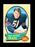 1970 Topps Football Cards #190 Hall of Famer Dick Butkus Chicago Bears. EX-