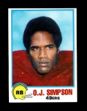 1978 Topps Holsum Bread Football Card #29 Hall of Famer O.J. Simpson San Fr