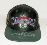 AUTOGRAPHED Leather Green Bay Packers Cap Signed By: Green Bay Packer Playe
