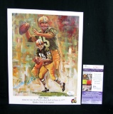 Autographed Quaker State 4x4 Legends Poster of Green Bay Packers Bart Starr