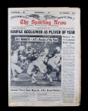 January 1, 1966 Issue of The Sporting News with Joe Namath Rookie of the Ye