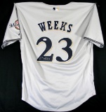 Autographed Milwaukee Brewers #23 Rickie Weeks Jersey. Certified with COA B