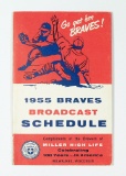 1955 Fold Out Milwaukee Braves Broadcast Schedule Compliments of The Milwau