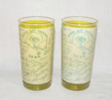 (2) 1964 Green Bay Packers Drinking Glasses With facsimile Autographs of en
