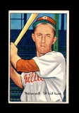 1952 Bowman Baseball Card #92 Eddie Waitkus Philadelphia Phillies.